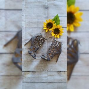 Charlotte Russe gray caged shoes